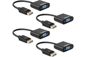 Ankey Display Port to VGA Adapter,4 Pack Gold-Plated DisplayPort DP to VGA Converter (Male to Female) for Computer, Desktop, Laptop, PC, Monitor, Projector, HDTV