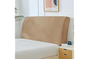 EFELIM Velvet Bed Headboard Slipcover for Queen Full Cal King Size, Stretch Bed Headboard Cover Upholstered Dustproof Protector Cover for Bedroom Decor (Brown,Full Headboard Length (47"-55"))