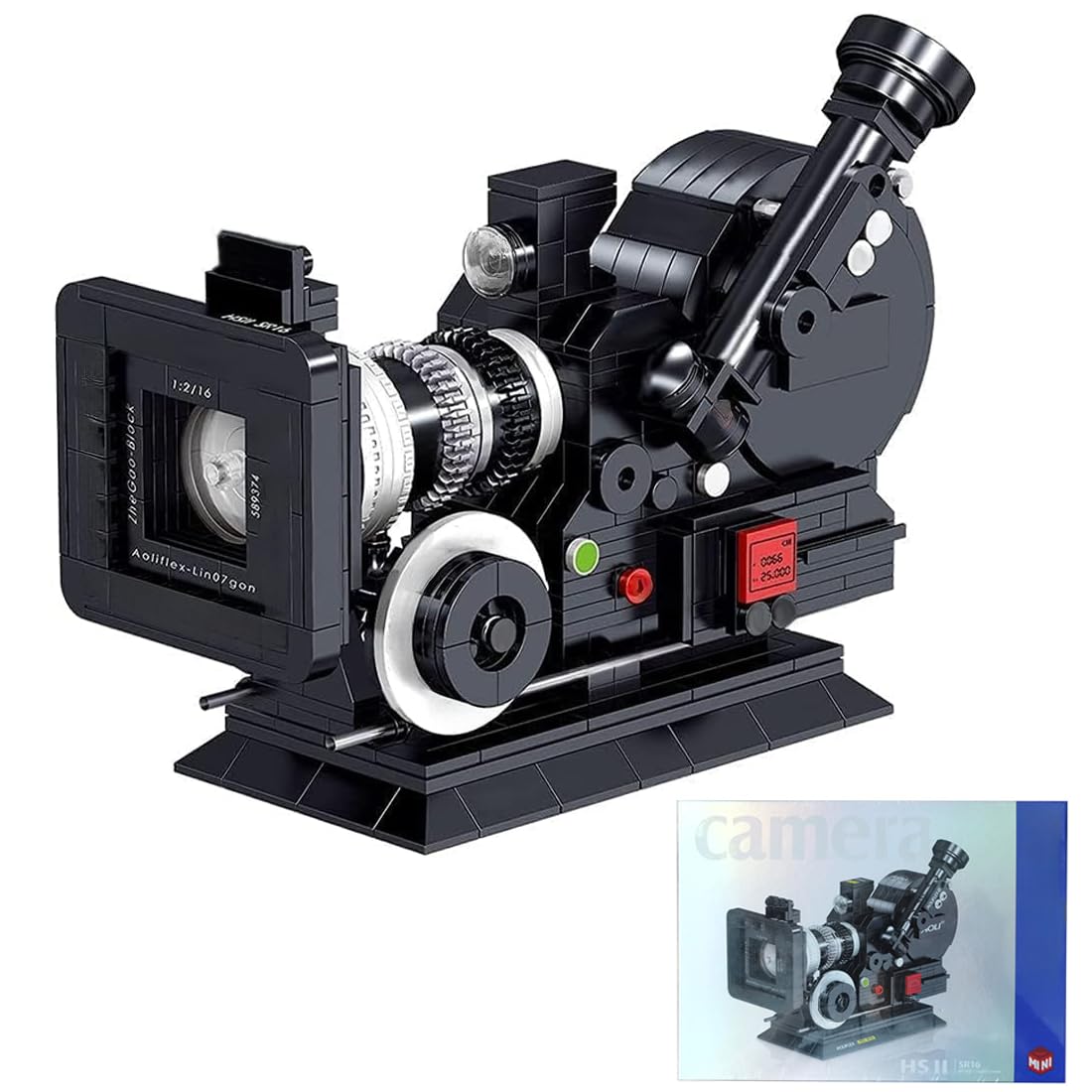 FULHOLPE Technology Digital Camera Building Kit, 608 PCS Retro Camera Model Set, Compatible with Major Brands