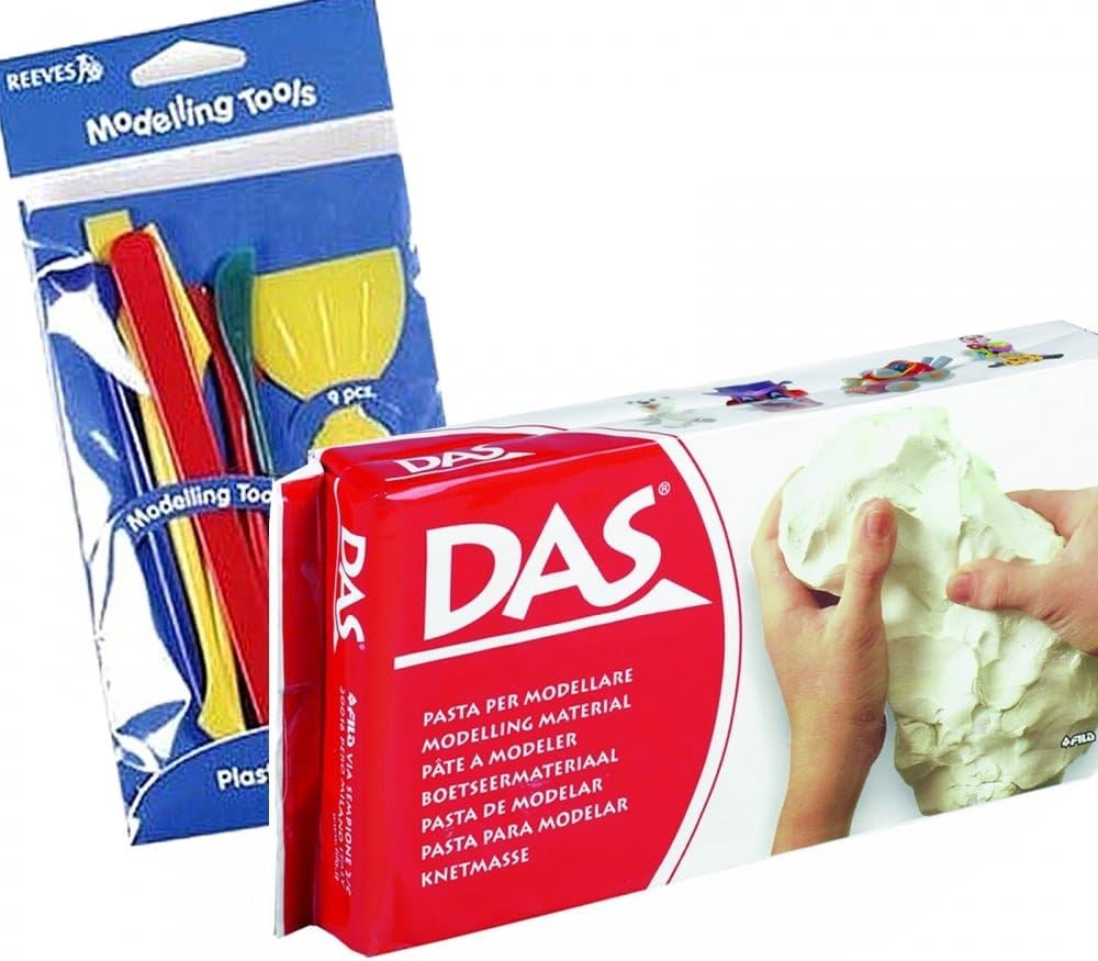 DAS Air Dry Modelling Clay White 1KG & Tool Set Amazon.co.uk Toys & Games