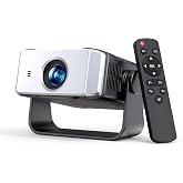 Home Projector 1080P, Mini Movie Projector with WiFi Bluetooth, Auto Keystone, Remote, Focus HDMI USB Compatible with iOS/Android Phone, Laptop, TV Stick, PS5, Home Theater (Black-Silver)