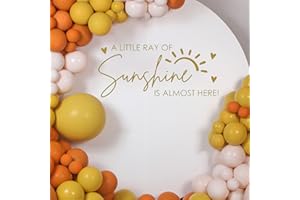 SANDOO A Little Ray of Sunshine is Almost Here Decal for Balloon Arch Peel & Stick - Sunshine Baby Shower Decorations,You are My Sunshine Baby Shower Decor Stickers for Backdrop,Gender Reveal Party Supplies