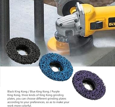 Amazon Culturaltu 3個 4 5インチ 研磨ディスク 木工 研磨ディスク ルーター ユニロンディスク ナイロンディスク アングル グラインダー バフ ディスクグラインダー用 錆除去ツール ブラック ブルー パープル ディスクグラインダー