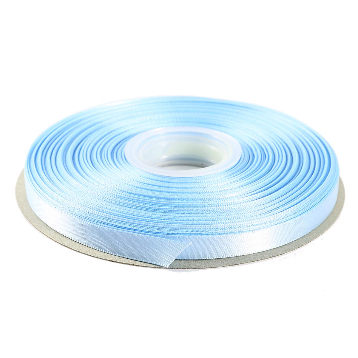 ITIsparkle 9mm Double Faced Satin Ribbon 45 Meters-Roll Set for Gift Wrapping Scrap Books Party Favor Hair Braids Baby Shower Decoration Floral Arrangement Craft Supplies, Light Blue Ribbon