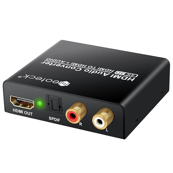 Neoteck HDMI-Audio-Konverter 4K 2160P HDMI zu optischen SPDIF Toslink Konverter + HDMI Video-Adapter Splitter-DAC HD Digital 
