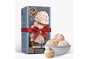 Triple Scoop - Premium Birthday Cake Ice Cream Mix For Ice Cream Maker. Simple, Easy, Delicious. From Gourmet Mix To Maker in 5 Minutes, Makes 2 Creamy Quarts, Made in USA (1 Pack, Birthday Cake)