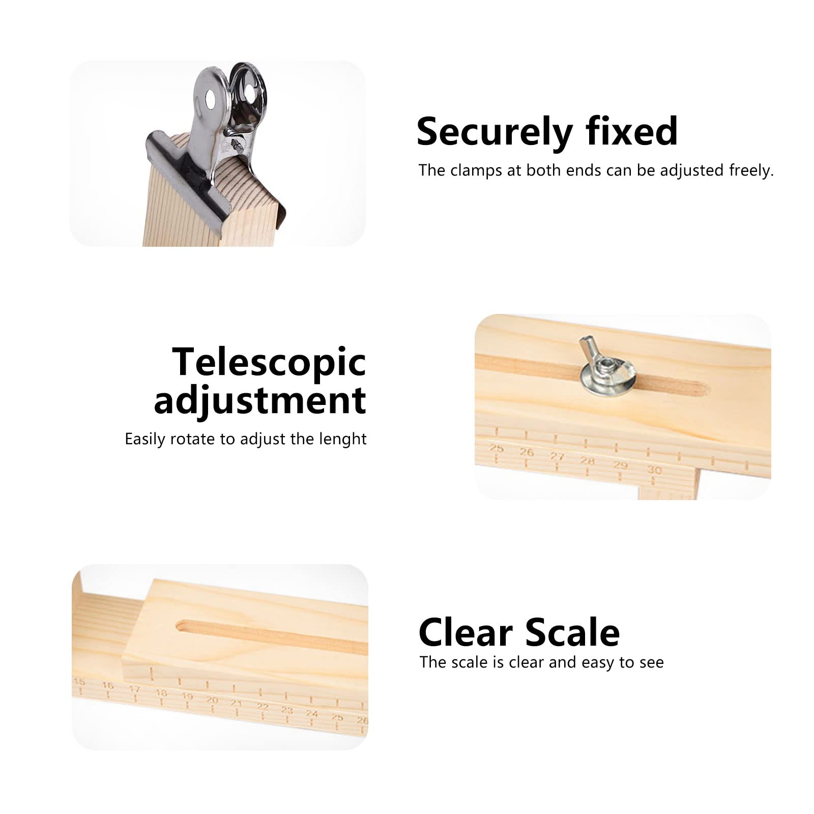 Xximuim Paracord Bracelet Maker - Wood U Shape Clear Scale Jig with 2 Clamp DIY Hand Knitting Bracelet Jig Braiding Tool