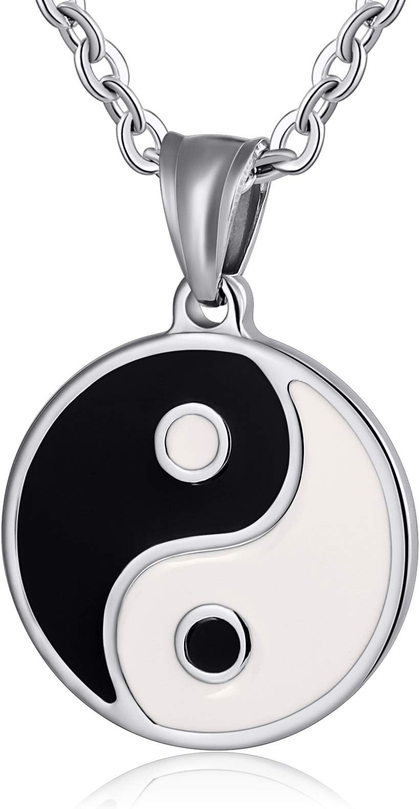 Jewelry Stainless Steel Necklace Yin and Yang Pendant-Necklace for Women and Men