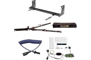 Blue Ox Ascent Tow Bar & Baseplate Combo with Electrical Cable Extension & EZ Light Wiring Harness fits 2007 2018 Wrangler JK | Includes TrendsAuto Decal