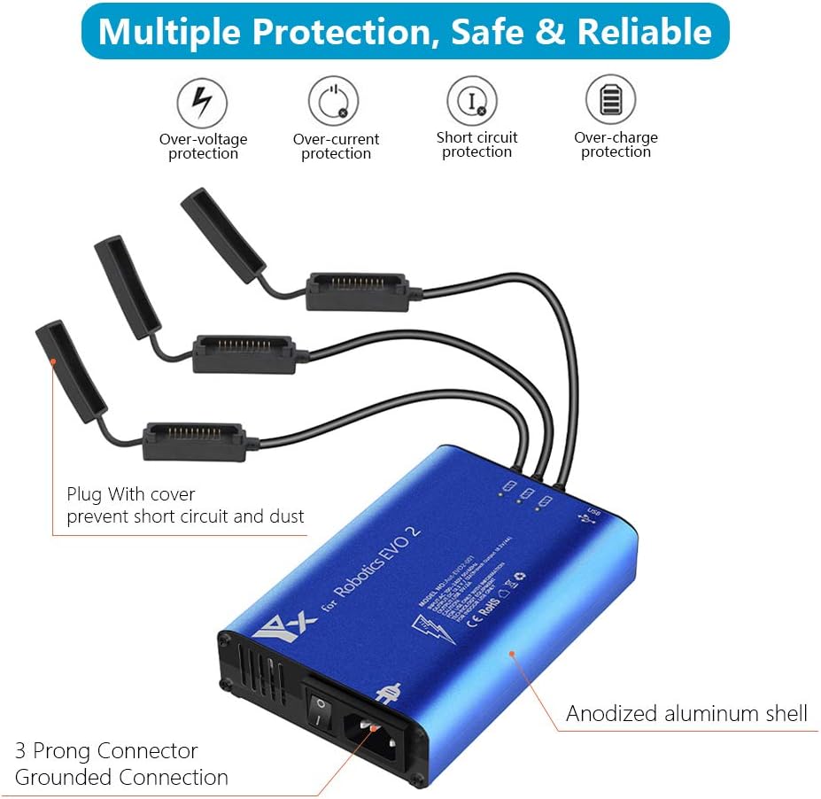 Hanatora Battery Charger for Autel Robotics EVO 2/II, EVO II Pro,EVO II Dual Drone and Remote Conteller,Rapid Multi Parallel Charging Hub Accessories: Toys & Games