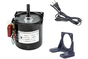 CHANCS 60KTYZ 110V 60-72RPM Permanent Magnet Synchronous Gear Motor with Fixed Bracket and Power Cord Switch Plug