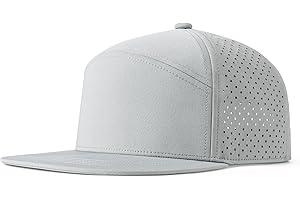 FEINION Men Flat Brim Baseball Cap Adjustable Performance Snapback Hat Laser Perforated Cap