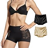 DAFANY Womens Mid Rise Underwear, Patchwork Lace Boxer Panty Tummy Control Breathable Soft Stretch Panties for Ladies