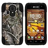 Kyocera Hydro Icon Phone Case, Full Body Fusion STRIKE Impact Kickstand Case with Exclusive Illustrations for Kyocera Hydro Icon C6730, Kyocera Hydro Life C6350 (Boost Mobile, T Mobile, MetroPCS) from MINITURTLE | Includes Clear Screen Protector and Stylus Pen - Tree Bark Hunter Camouflage