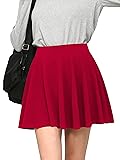MBJ WB2382 Women's Casual Mini Flared Plain Pleated