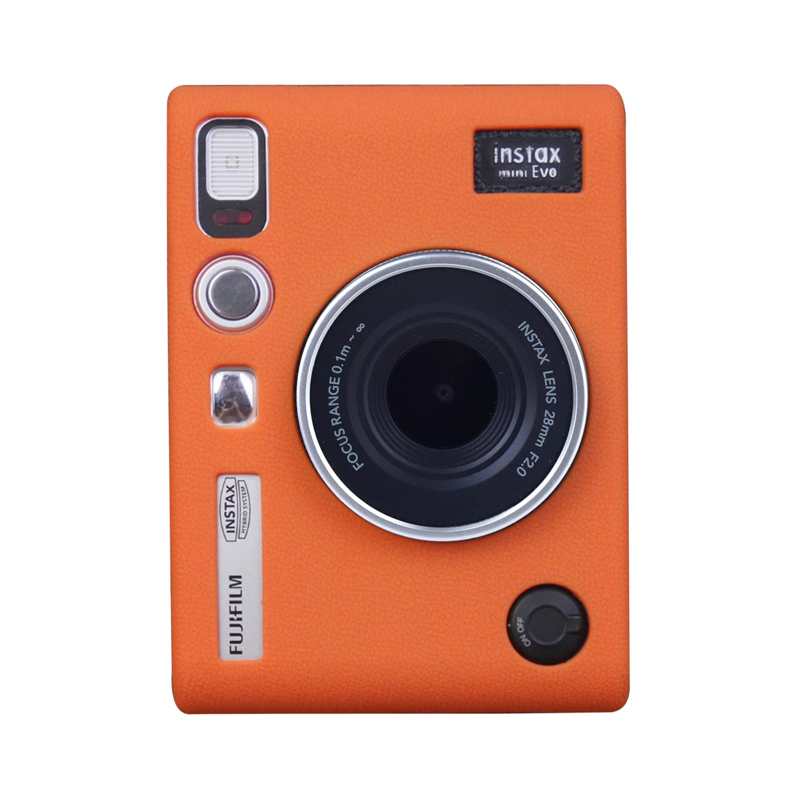 Rieibi Mini EVO Case - Silicone Protective Case for Fuji Mini EVO Instant Camera - Soft Rubber Lightweight Case for Fujifilm evo - Orange