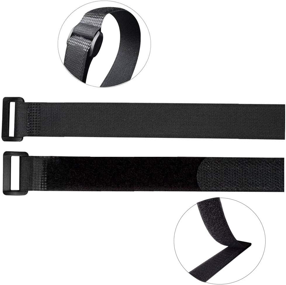 QitinDasen 20 Pieces 40 X 2 cm Nylon Cable Ties, Reusable Cable Straps, Adjustable Hook and Loop Cinch Straps - Image 4