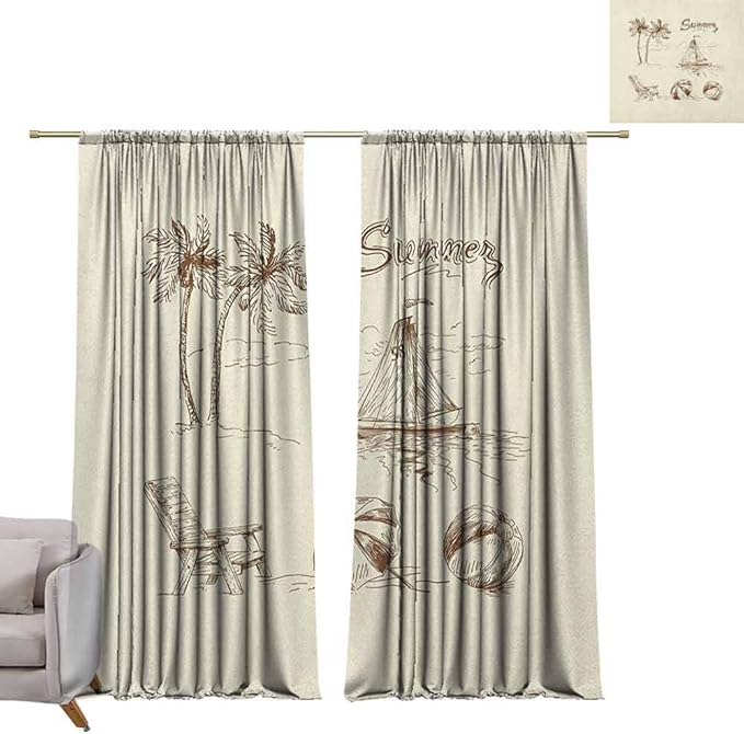 berrly habitación oscurecimiento Amplio Cortinas Playa monocromáticos