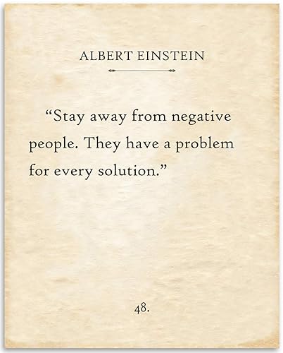 Amazon Com Albert Einstein Stay Away From Negative People 11x14 Unframed Typography Book Page Print Great Inspirational And Motivational Gift And Decor Under 15 Handmade