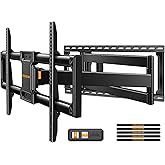 Perlegear Long Arm Full Motion TV Wall Mount for 42–97 Inch TVs up to 150 lbs, Pre-Assembled TV Mount with Full Swivel, Tilt and Extension, Fits 8″/12″/16″/24″ Wood Studs, Max VESA 800x400mm, PGXLF02