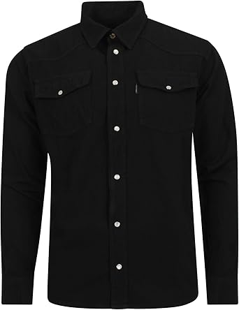 camisa vaquera hombre negra