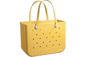 Large Rubber Beach Bag, Waterproof EVA Tote bag for Women Outdoor Summer Beach Tote Washable Open Travel Handbag for Daily