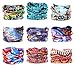 KINGREE 9PCS Headbands, Outdoor Multifunctional Headwear, Sports Magic Scarf, High Elastic Headband with UV Resistance, Athletic Headwrap, Mens Sweatband, Womens Hairband