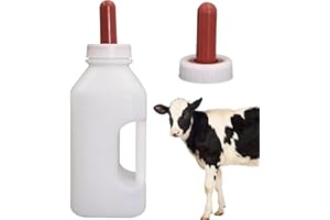 APLAYFULBEE Calf Bottle with a Replacement Nipple 2 Quart Calf Milk Feeder Nursing Feeding Bottle with Hand Grip Handle Livestock Supplies