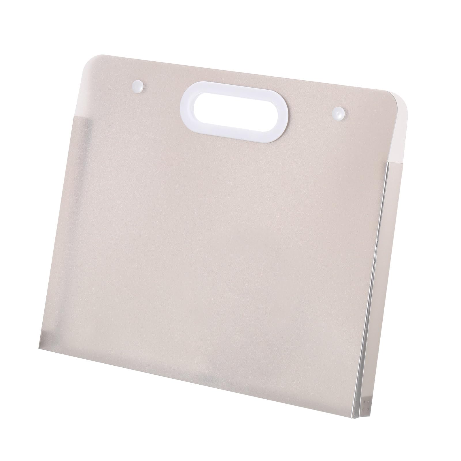 PATIKIL 13 x 11 Inch Plastic Art Portfolio, Large Art Storage Bag with Handles, Waterproof Folder Container for Artwork Drawing Sketch Poster Photography Diamond Painted, Clear Gray