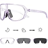 KAPVOE Photochromic Cycling Glasses for Men Women Mountain Bike Sunglasses Sports Goggles UV Protection K63