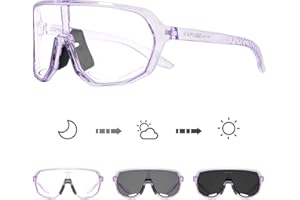 KAPVOE Photochromic Cycling Glasses for Men Women Mountain Bike Sunglasses Sports Goggles UV Protection