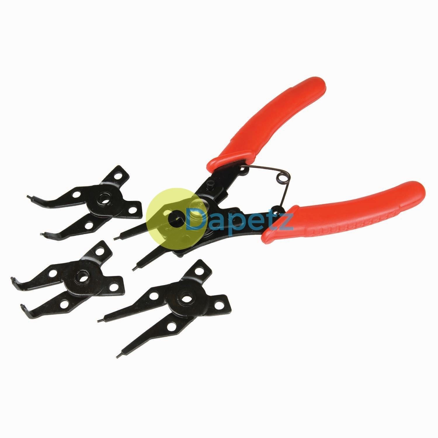 Dapetz ® 4-Piece Circlip Pliers Set – Multi-Function Internal & External Retaining Snap Ring Plier, 4-in-1 Pliers Heads, Wire Cable Crimping, Precision Circlip Tool for Maintenance & Repair