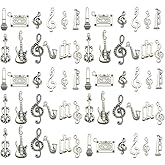 Youdiyla Fashion Jewelry Making Charms, 60 Pieces Silver Party Theme Pendants with Dress, Wine, Shoes, Masquerade Mask Designs