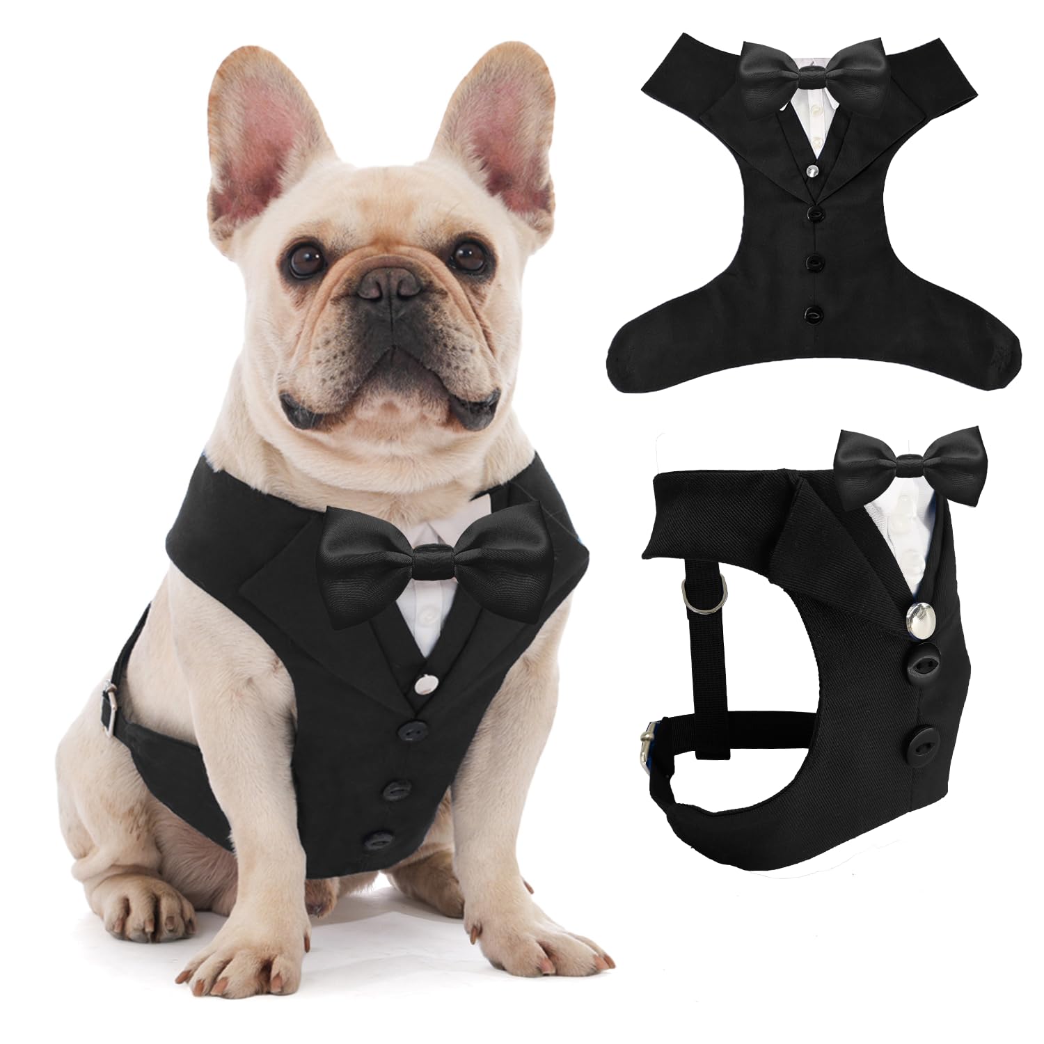 Photo 1 of AVERYDAY Dog Tuxedo for Wedding Outfit, Dog Suit and Tie Costumes for Birthday, Halloween, Cosplay, Christmas Party, Pet Formal Wear with Bowtie, Tux for Medium Large Dogs, Bulldog, Labrador, Husky