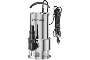 SHANGDA 1.6HP Sump Pump Submersible Utility Water Pump 5500GPH Dirty Clean Water Removal from Pool Basement Sump Pit Garden Pond Hot Tub