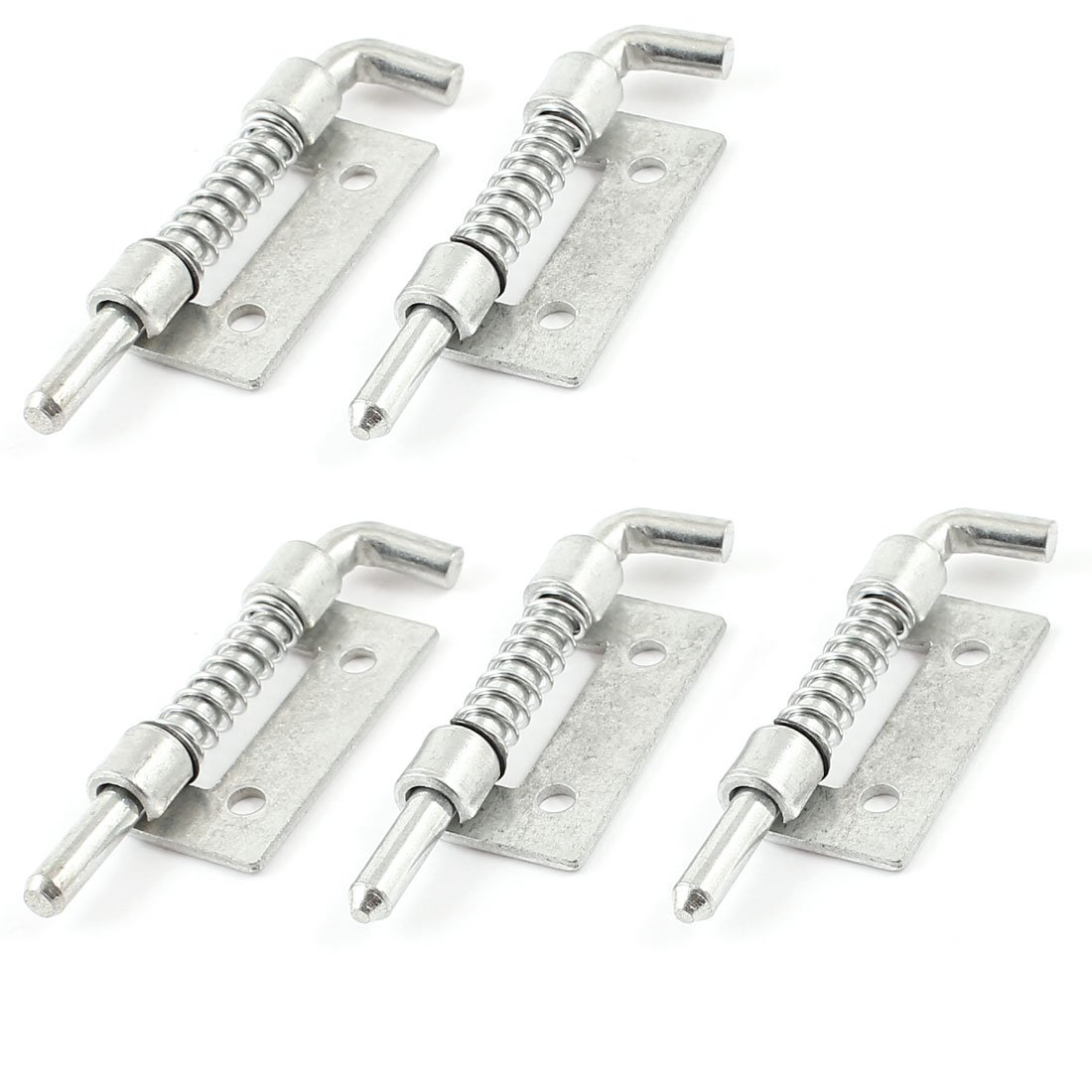 Sourcingmap 5 PCS Fixed Type Spring Loaded Barrel Bolt Latch Silver Tone