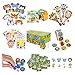 Zoo Animal & Safari Party Supplies and Favors: 12 Treat Boxes, 12 Animal Masks, 144 Tattoos, 12 Paddle Balls, 12 Make Zoo Stickers, 12 Notebooks, 100 Stickers, 24 Stampers, 1 Zoo Animal Tablecloth