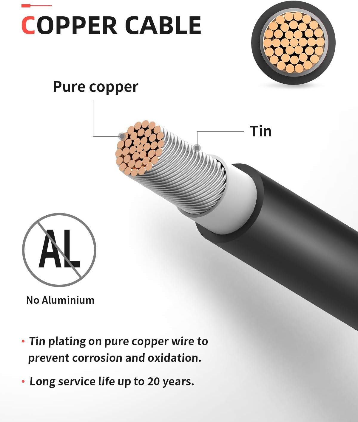 BougeRV 20 Feet 10AWG Solar Extension Cable with Female and Male Connector with Extra Free Pair of Connectors Solar Panel Adaptor Kit Tool (20FT Red + 20FT Black): Garden & Outdoor