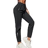 XYXYING Women's Drawstring Hiking Pants Quick Dry Stretch Loose Casual Pants with Zipper Pockets for Running Yoga Workout