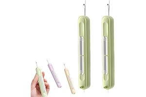 2-In-1 Needle Threader & Seam Ripper Tool,2Pcs Plug-in Needle Threader,Stretchable Remover Needle Threading Tool for Hand Sew