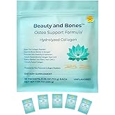 Beach Sandy Beauty and Bones Collagen Peptides for Women, FORTIBONE 5 g + VERISOL 2.5 g Bone Health & Skin Elasticity Support, Hydrolyzed Types I & III, 30 Sachet Packs