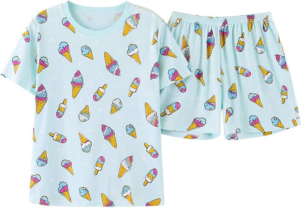 Vopmocld Big Girls' Cute Ice Cream Pajamas 2 Pieces Casual