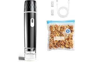 Chef preserve Black Compact Vacuum Sealer Machine For Food (Vacuum Sealer + 5 Reusable Vacuum Bags), Cordless Portable Handhe