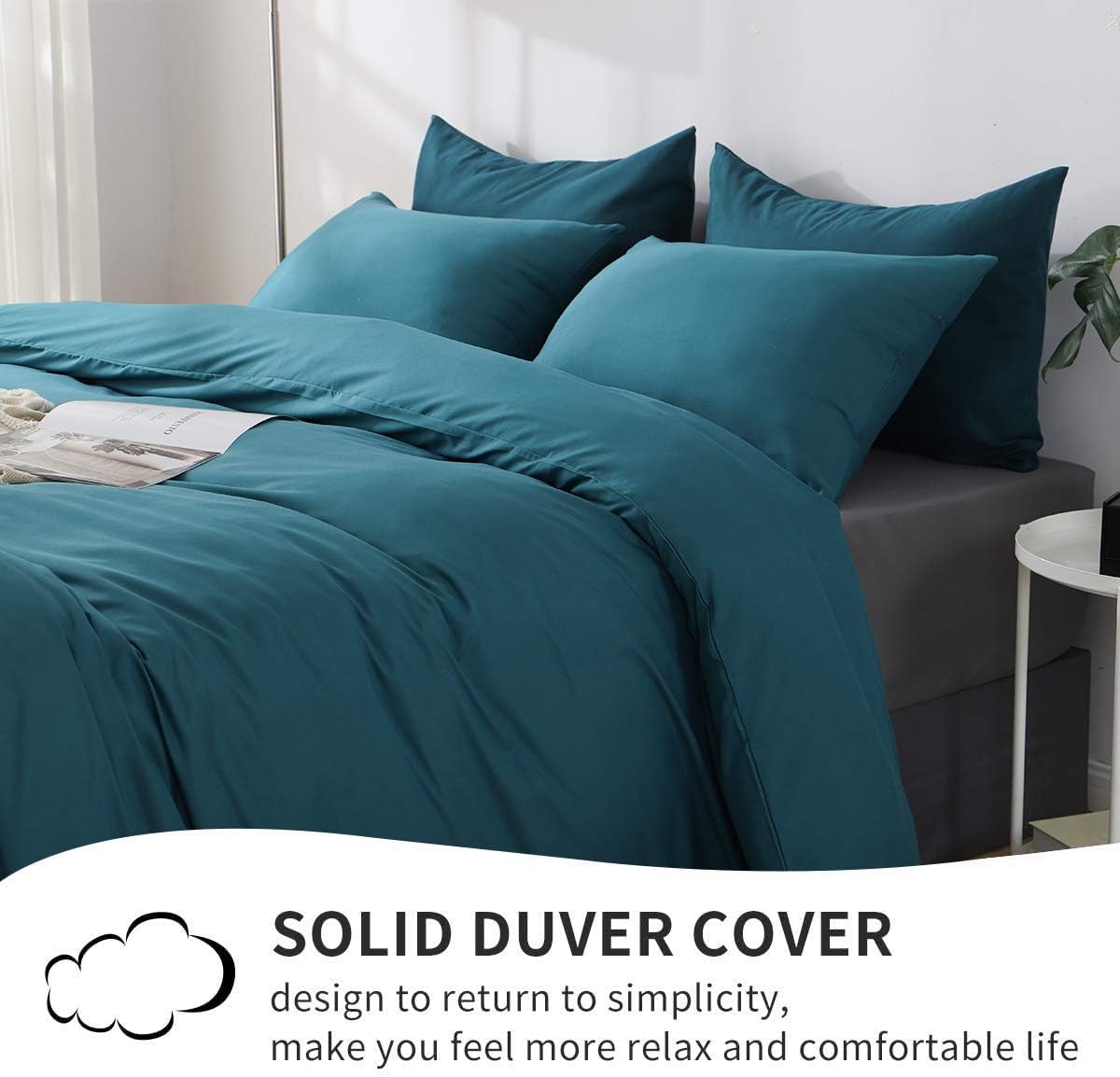 RUIKASI Green King Size Duvet Cover Sets Bedding Set, Green Duvet Cover Kingsize Bed Set including Zip - Image 3