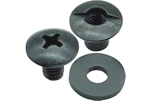 QUICKCLIP PRO Black Chicago Screw - Thru Hole Binding Post Kit 1/8, 1/4, 3/8, 1/2 Inch Machine Screw Fasteners + Rubber Washers, QuickClipPro Kydex Leather Holster Sheath