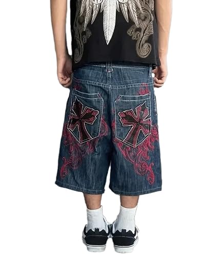 Ponitrack Jorts Y2k Star Jeans Baggy Jorts Jean Shorts Denim