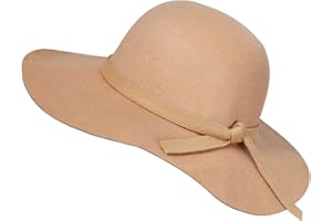 MEALAH Vintage Fedora Floppy-Hat Kids Girl's Wide Brim Felt Bowler-Hat for 3-8 Years Old