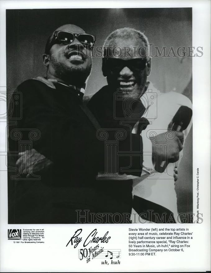 Amazon De Vintage Photos 1991 Press Photo Musicians And Singers Stevie Wonder And Ray Charles