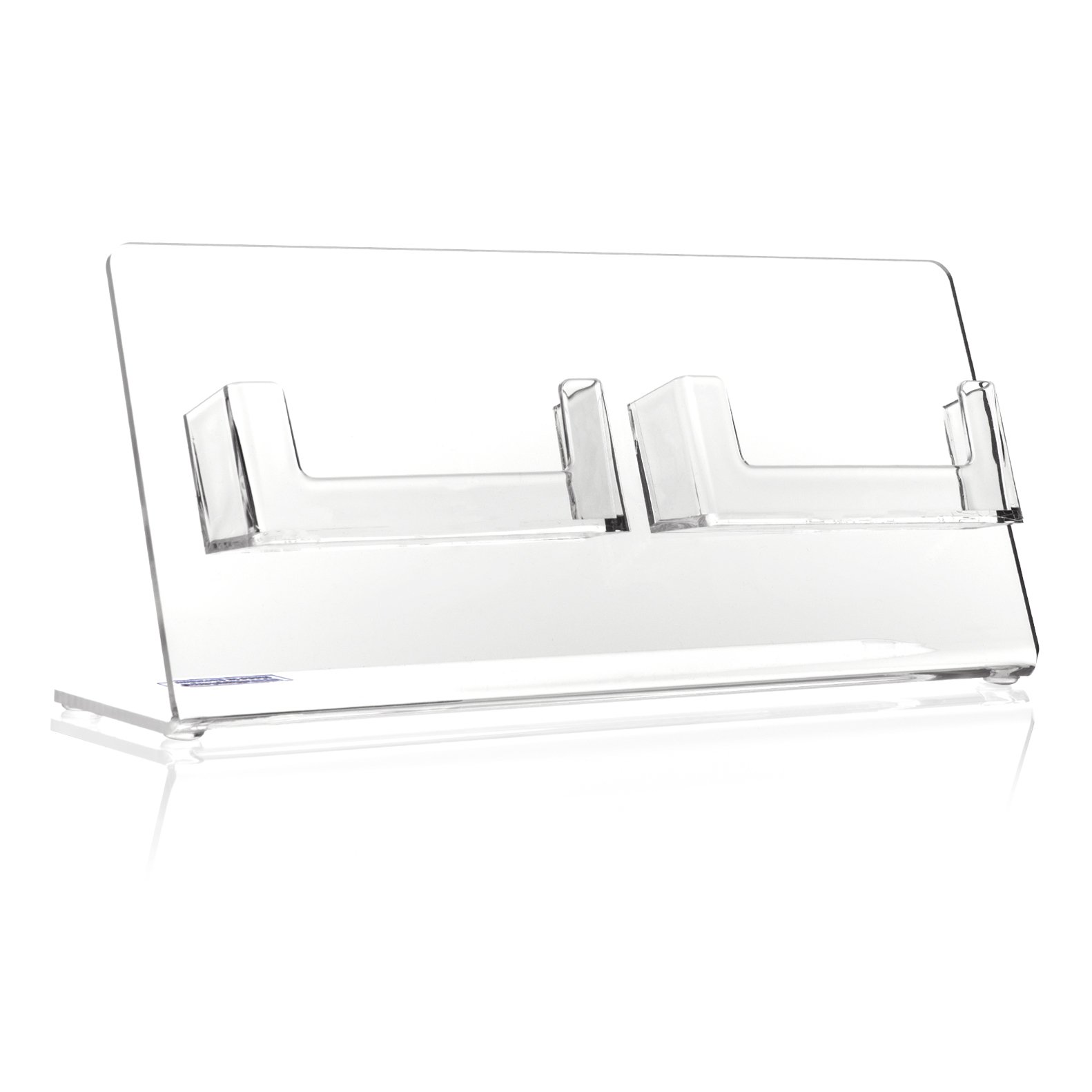 Deluxe Business Card Holder (2 compartments) Made of PLEXIGLAS®