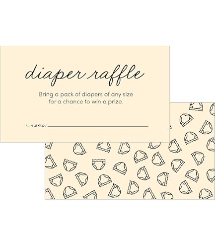 50 Diaper Raffle Tickets For Baby Shower Girl  50 Pack  - Bring A Pack Of Diapers To Win A Prize